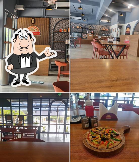 The interior of Aarch Pizza