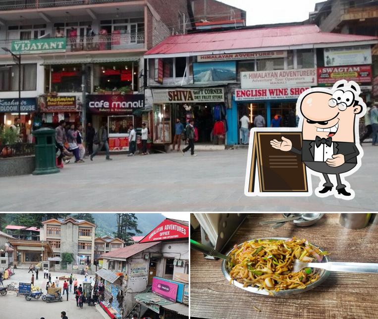 The restaurant's exterior and food