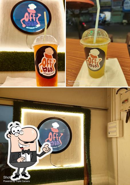 The picture of exterior and beverage at Off Beat Cafe