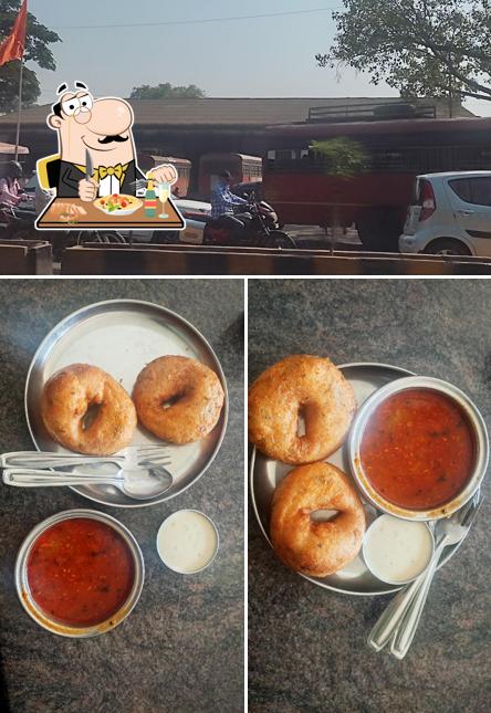 Take a look at the picture displaying food and exterior at Udupi Restaurant