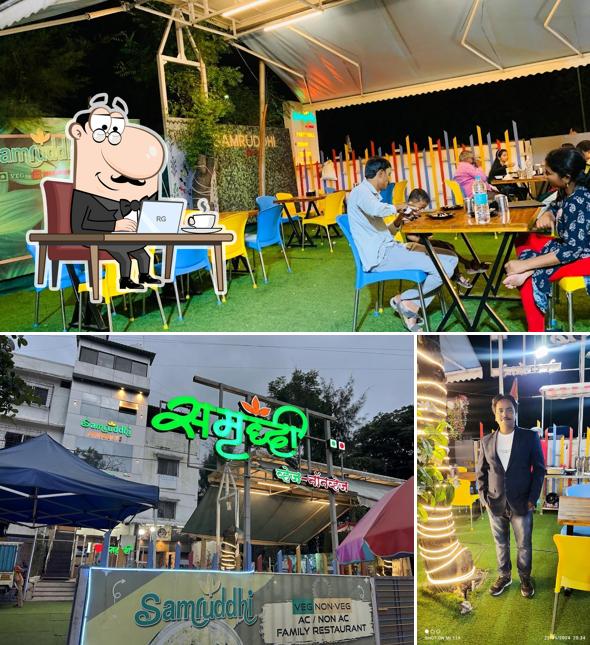 The interior of Samruddhi Veg Non-Veg Restaurant