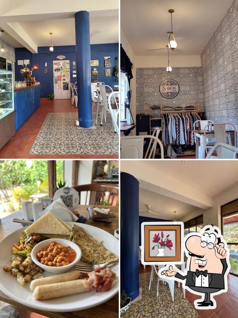 Take a seat at one of the tables at Sabor Cafe