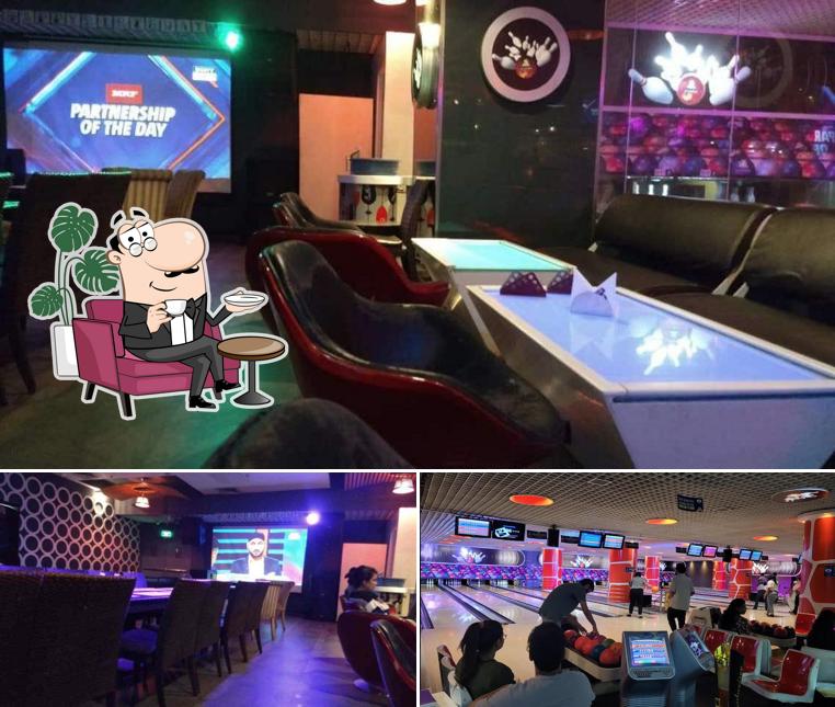 The interior of Amoeba Sports Bar