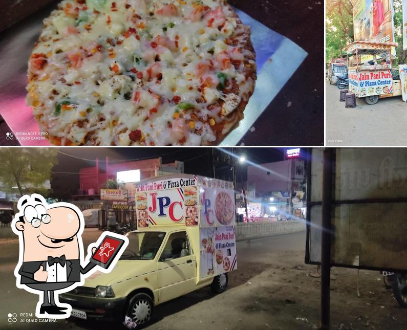 Take a look at the photo depicting exterior and food at Jain Pani Puri Pizza Centre