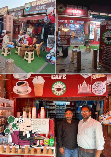 This is the picture showing interior and food at Espresso cafe