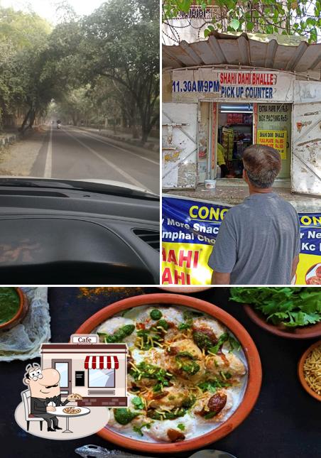 Among different things one can find exterior and food at Shahi Dahi Bhalle