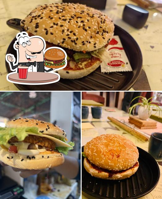 Get a burger at Foodos Eatery