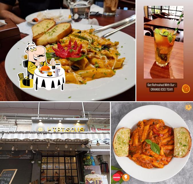 Take a look at the photo showing food and interior at Hibiscus Cafe
