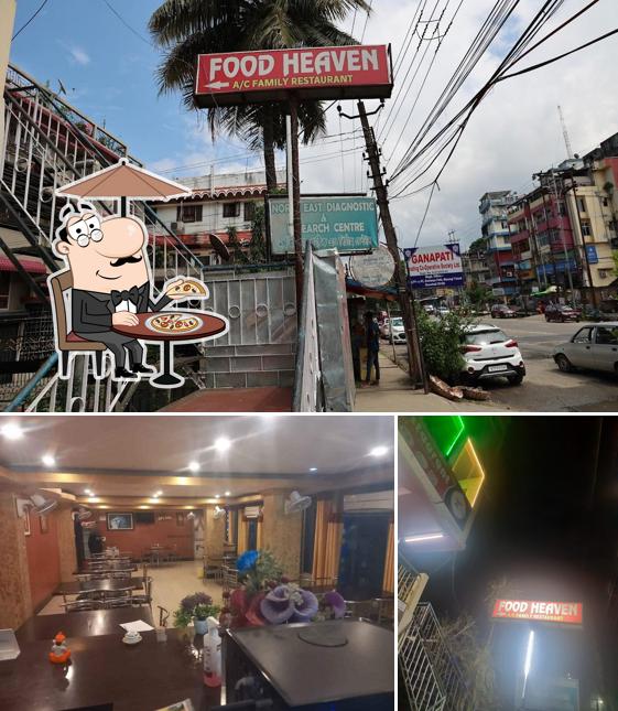 Among different things one can find exterior and interior at Food Heaven restaurant