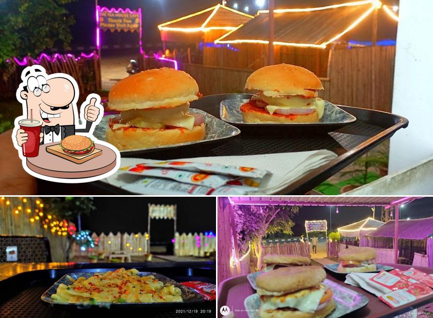 Order a burger at THE TEA HOUSE CAFE