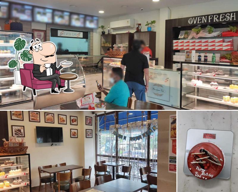 Among different things one can find interior and food at Seven Days