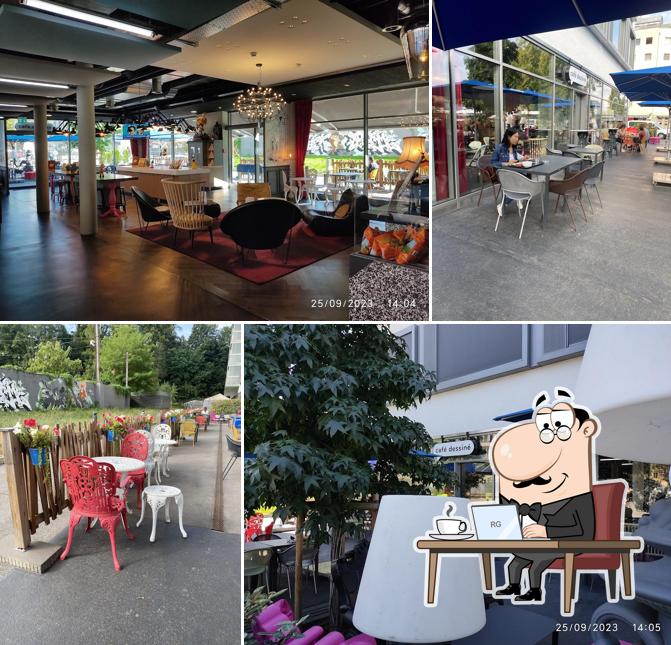 Gli interni di Café Dessiné