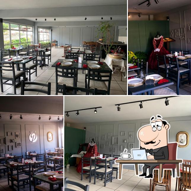 O interior do Donna Tê Gastronomia