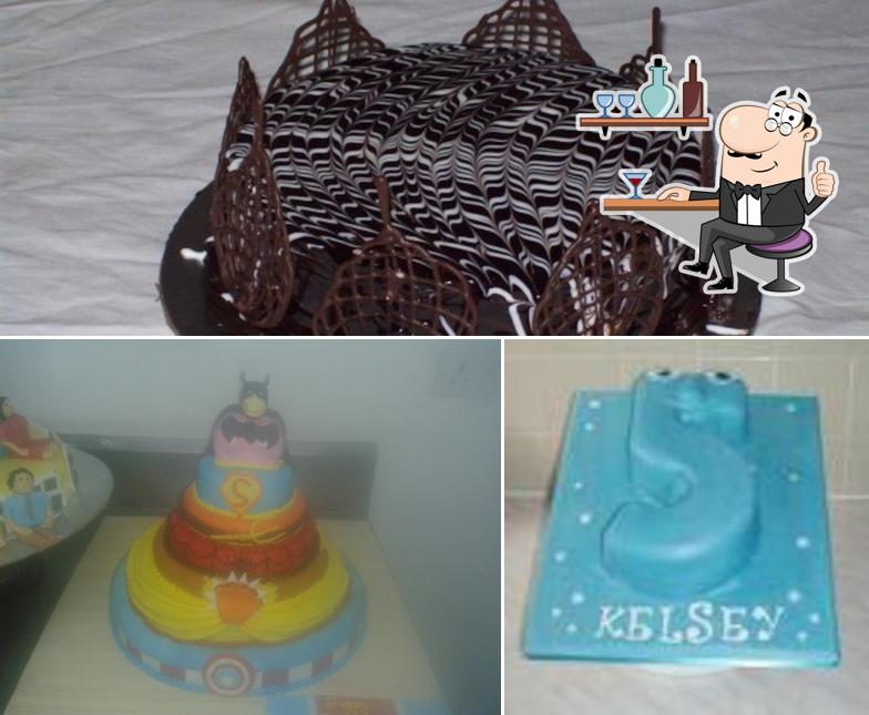 This is the image displaying interior and food at Cake Point