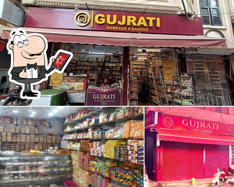 Check out the image displaying exterior and interior at Gujrati Namkeen & Bakers