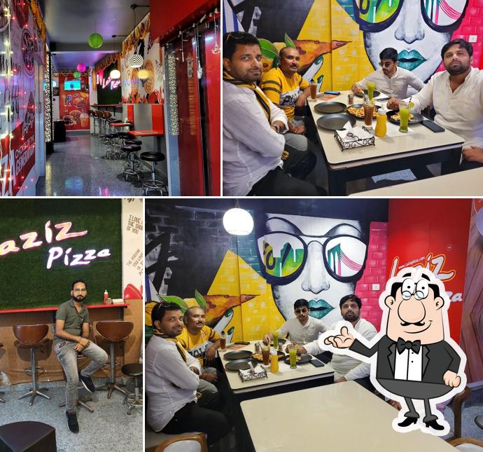 The interior of Laziz Pizza