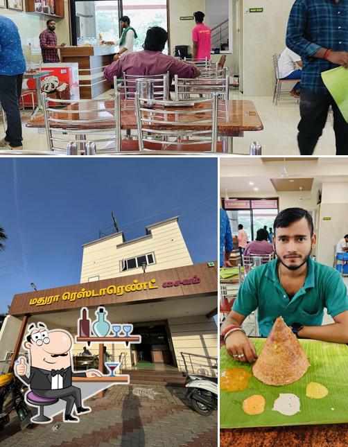 This is the photo showing interior and exterior at Madhura Restaurant