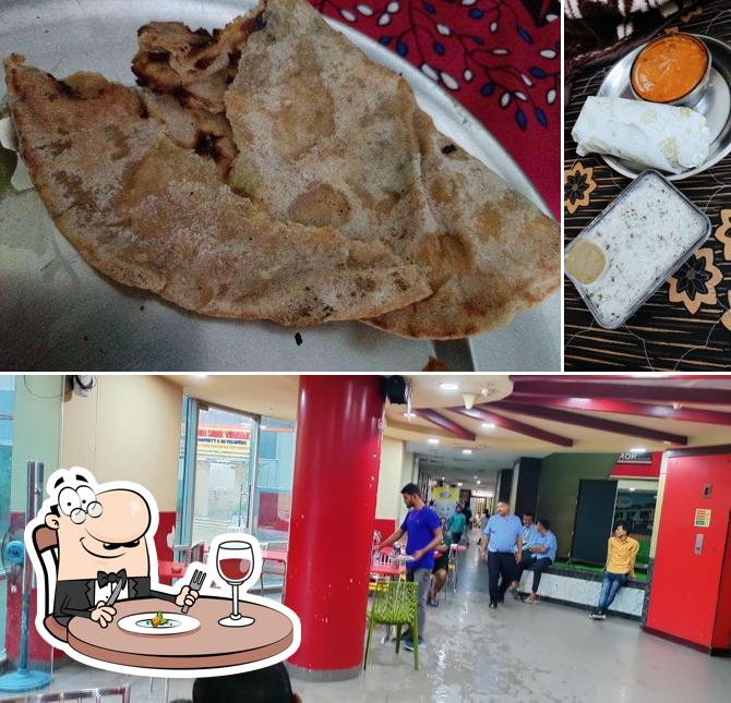 This is the image showing food and interior at Rasoi ghar
