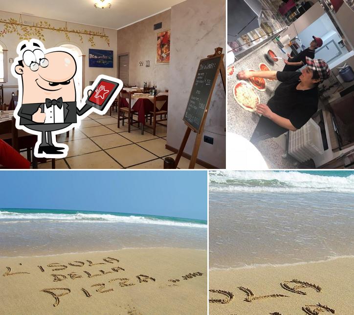 Questa è la immagine che raffigura la esterno e interni di Pizzeria L'Isola Della Pizza Di Filippi Nicoletta