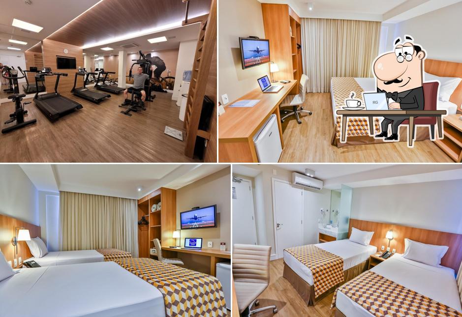 O interior do Sleep Inn Guarulhos