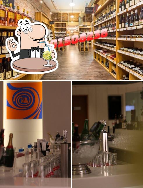 This is the image showing drink and interior at The Hub Bar