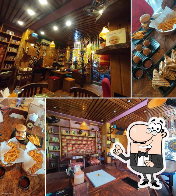 Take a seat at one of the tables at The Bookmark Cafe