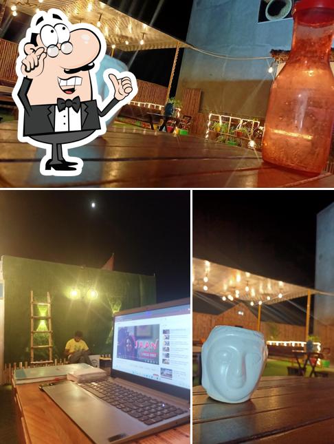 Take a seat at one of the tables at coffee cloud