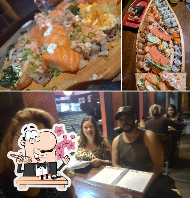 Sushi é um popular refeição originário do Japão