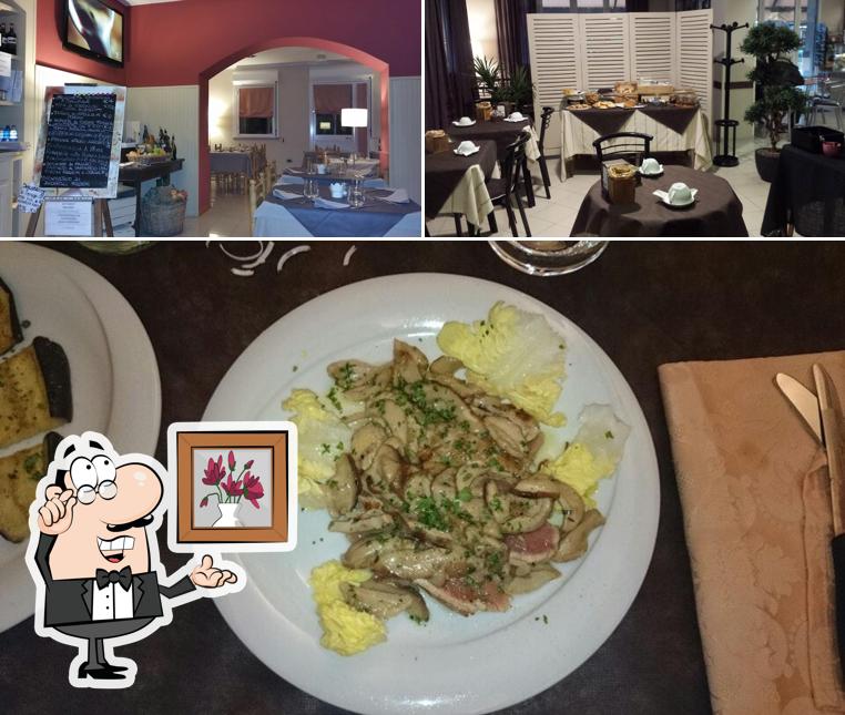 Dai un’occhiata alla foto che mostra la interni e cibo di Ristorante Bologna Albergo