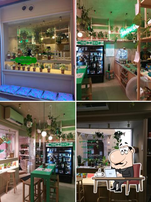 Gli interni di Hummus Plant Cafè
