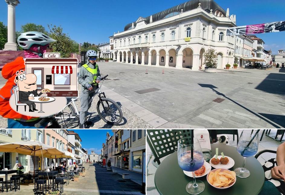 La esterno e cibo del ristorante
