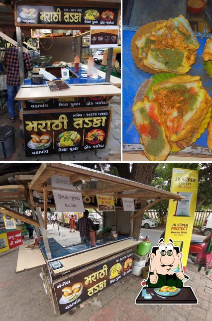 This is the image depicting food and exterior at Marathi Tadka