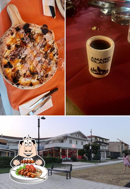 La cibo e esterno del ristorante