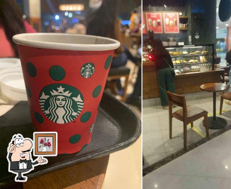 The interior of Starbucks