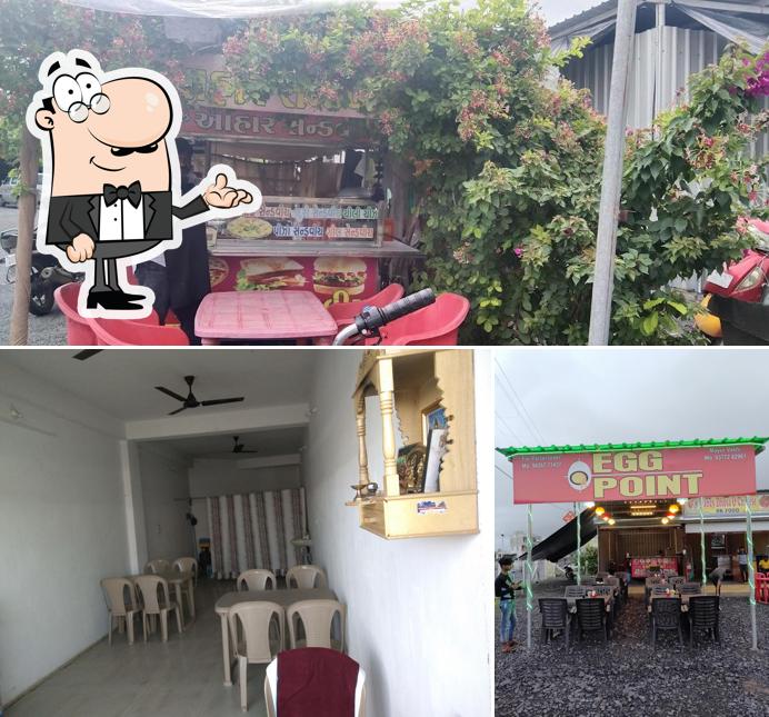 Take a seat at one of the tables at Egg Point