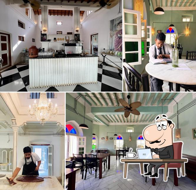 Take a seat at one of the tables at Naviluna Artisan Chocolate