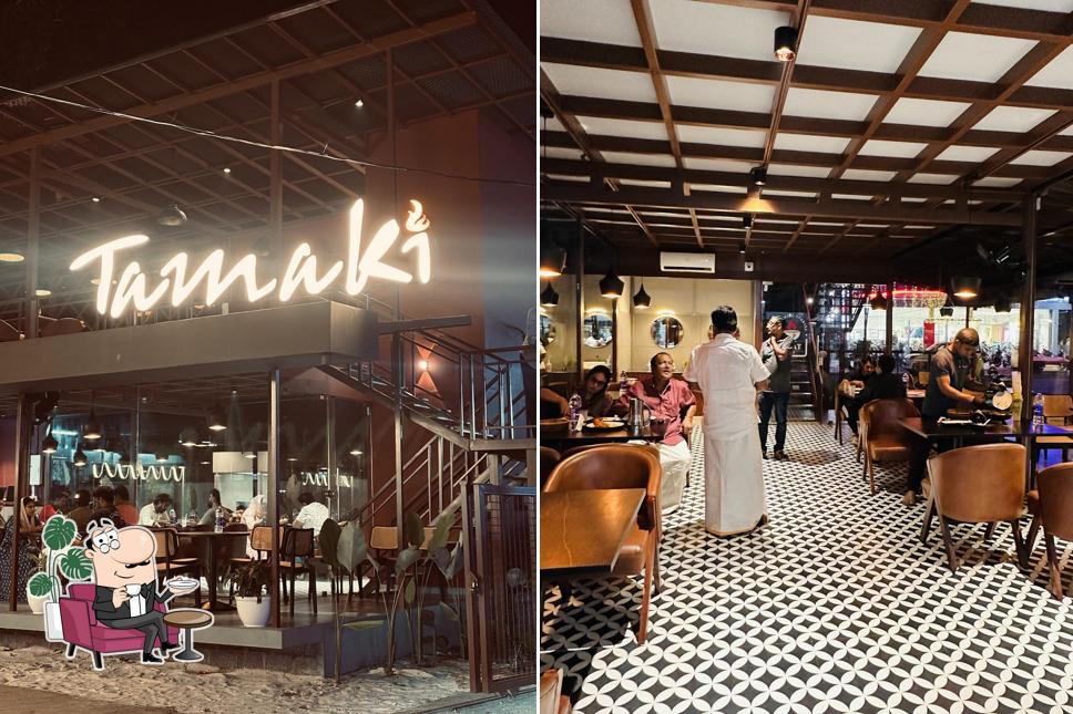 The interior of Tamaki restaurant alleppey