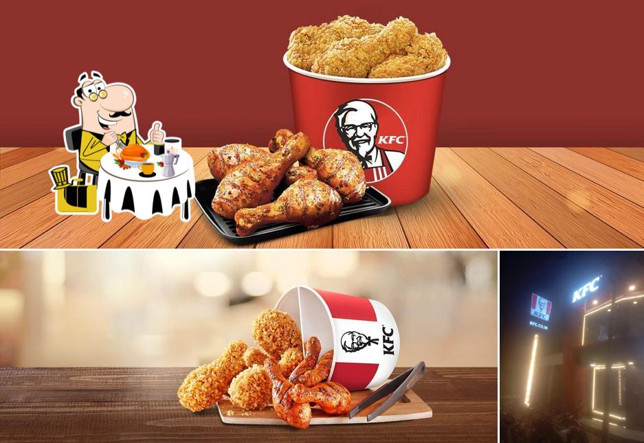 The image of food and interior at KFC