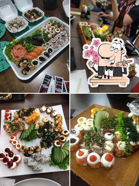 Rolos de sushi são oferecidos por Issho Ni Restaurante Japonês