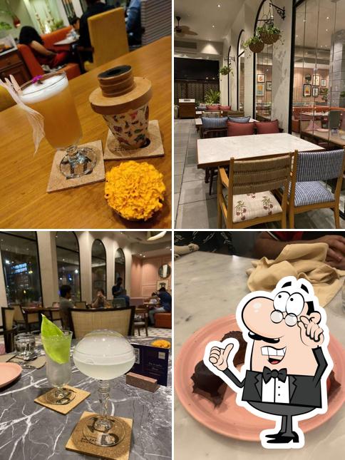 Take a seat at one of the tables at Bharat Bhavan