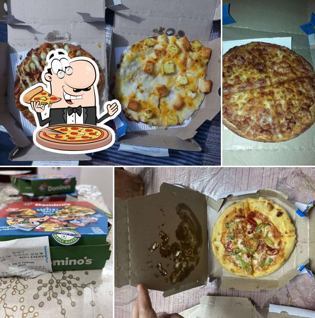 Try out pizza at Domino's Pizza