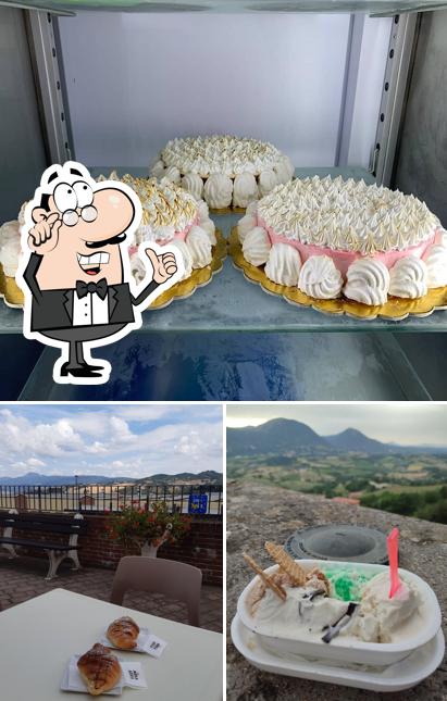Dai un’occhiata alla foto che mostra la interni e cibo di Bar Gelateria Diana