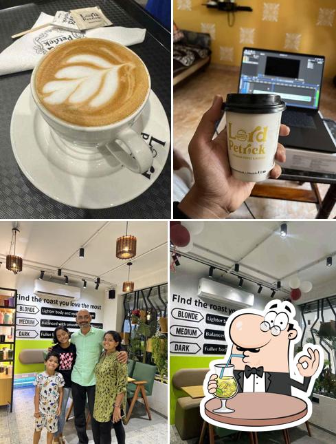 This is the photo depicting drink and interior at Lord Petrick Coffee & Burger-Parvat Patiya, Surat,