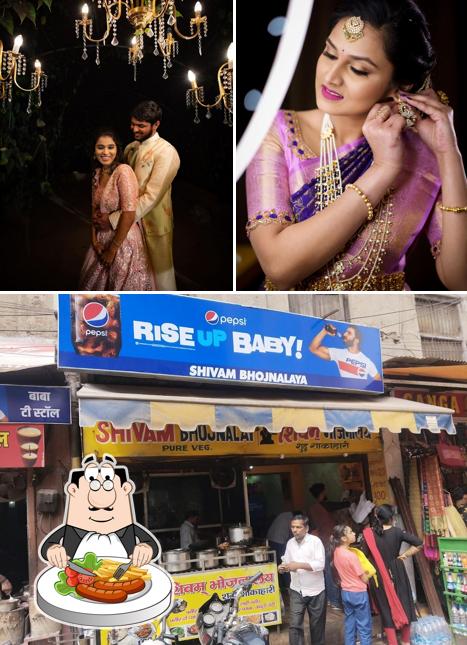 The image of food and exterior at Shivam Bhojanalay