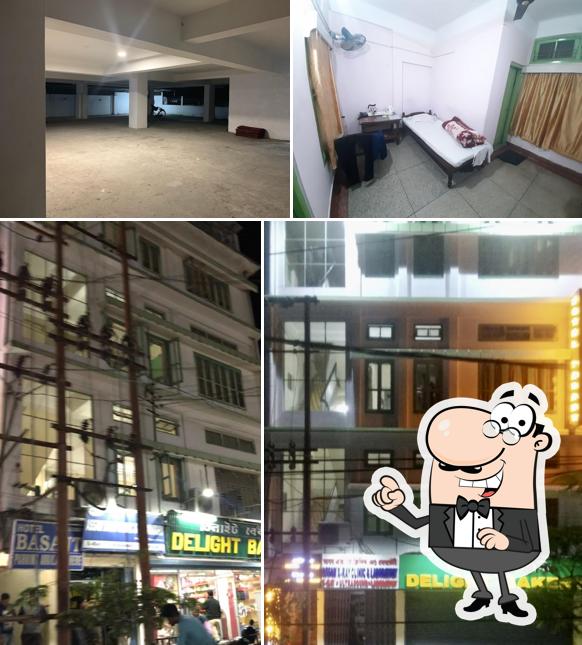 Among different things one can find exterior and interior at Hotel Basant