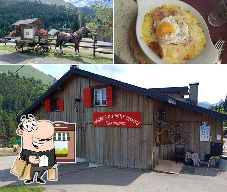 La esterno e cibo del ristorante