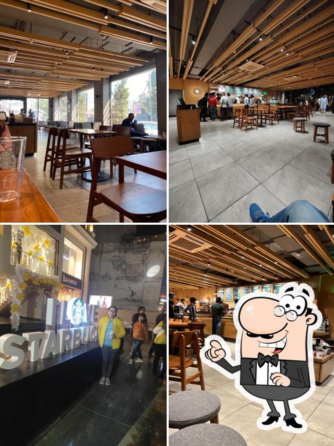 The interior of Starbucks