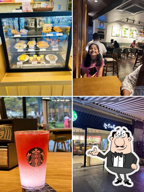 The interior of Starbucks