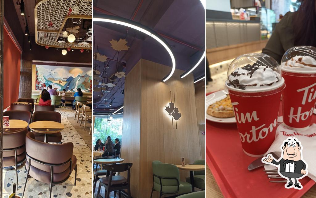 Take a seat at one of the tables at Tim Hortons
