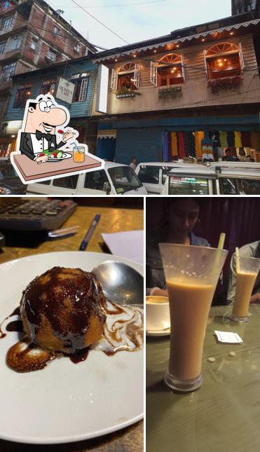 The image of food and exterior at Queen’s Cafe